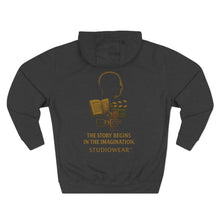 Load image into Gallery viewer, The Story Begins Here Three-Panel Fleece Hoodie