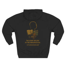 Load image into Gallery viewer, The Story Begins Here Three-Panel Fleece Hoodie