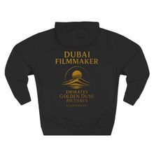 Load image into Gallery viewer, Dubai Filmmaker Three-Panel Fleece Hoodie Two