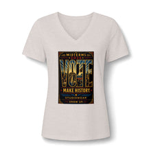 Load image into Gallery viewer, Midterms Vote Women’s Relaxed Heather CVC V-Neck Tee | Social Consciousness
