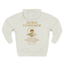 Load image into Gallery viewer, Dubai Filmmaker Three-Panel Fleece Hoodie Two