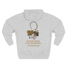 Load image into Gallery viewer, The Story Begins Here Three-Panel Fleece Hoodie
