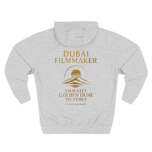 Load image into Gallery viewer, Dubai Filmmaker Three-Panel Fleece Hoodie Two
